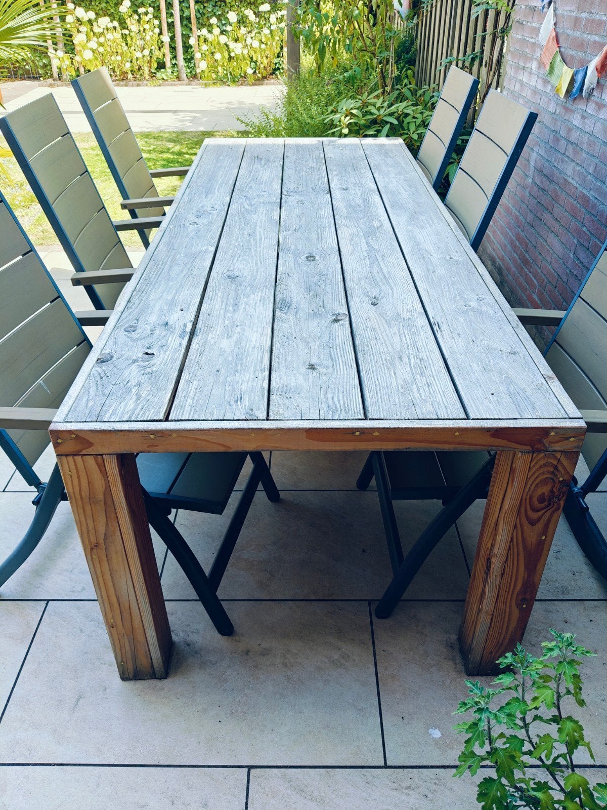 zeer robuuste douglas houten tuintafel 250x100 cm izgs, Tuin en Terras, Tuintafels, Ophalen, Zo goed als nieuw, Rechthoekig, Hout