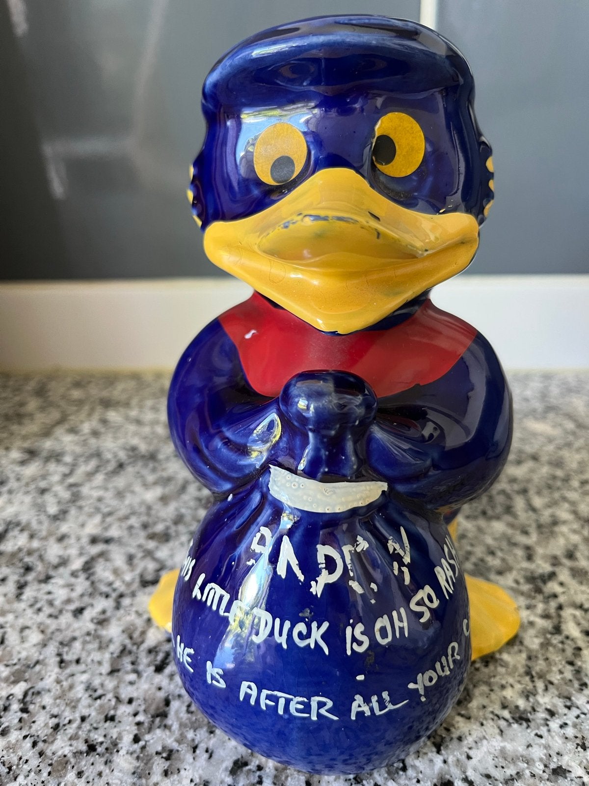 Vintage Donald Duck spaarpot - Keramiek, Ophalen of Verzenden, Gebruikt, Steen, Aardewerk of Keramiek, Strip- of Tekenfilmfiguur