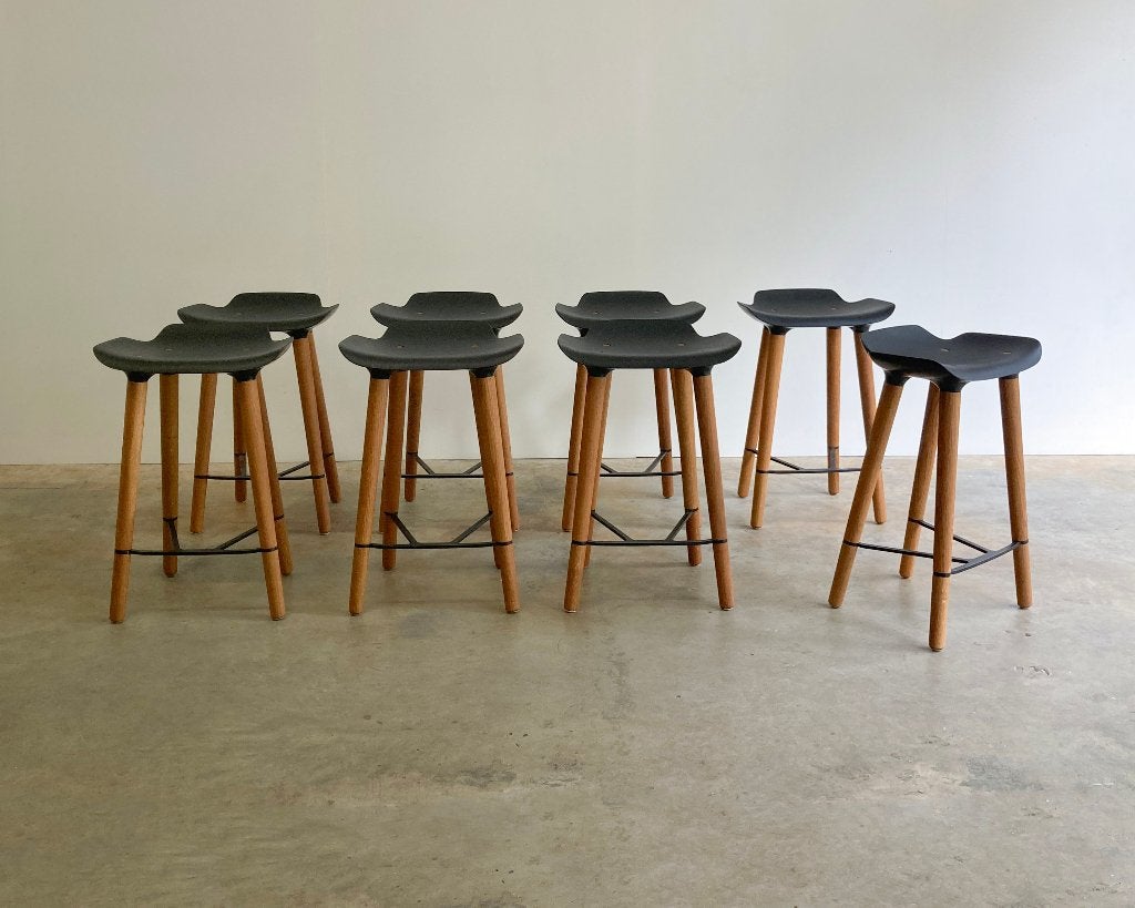 8x Quinze & Milan Pilot design Barkruk, Hout, Molenakkerstraat 10b, 60 tot 90 cm, Ophalen of Verzenden