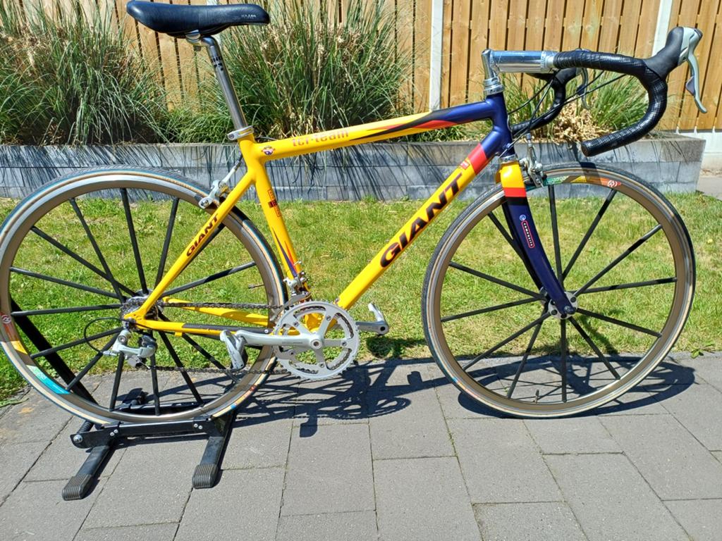 Giant TCR Team,Shimano 105 Mike Burrows wielset NIEUWSTAAT!!, Ophalen, 28 inch, Velgrem, Aluminium