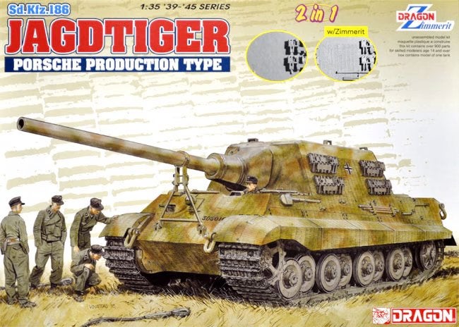 D-207,DRAGON 1-35,NO,6925,Sd.Kfz.186 Jagdtiger Porsche Produ, Overige merken, 1:32 tot 1:50, Overige typen, Nieuw