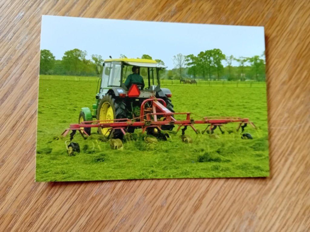 John Deere kaart met hooischudder, Ophalen of Verzenden, Voor 1920, Ongelopen, Sterren en Beroemdheden