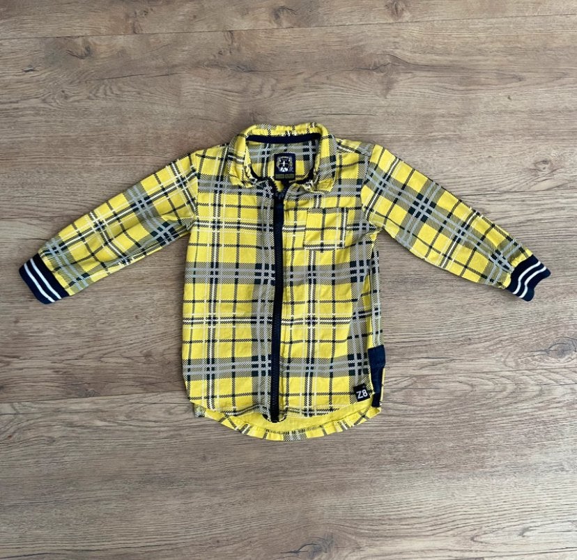 Z8 | Geel geruit jongens vest | Maat 86 | Shacket | Rits, Truitje of Vestje, Z8, Ophalen of Verzenden, Zo goed als nieuw