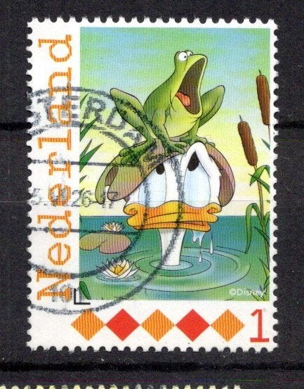 gestempelde zegel. Persoonlijke: Donald Duck, Postzegels en Munten, Ophalen of Verzenden, Na 1940, Gestempeld