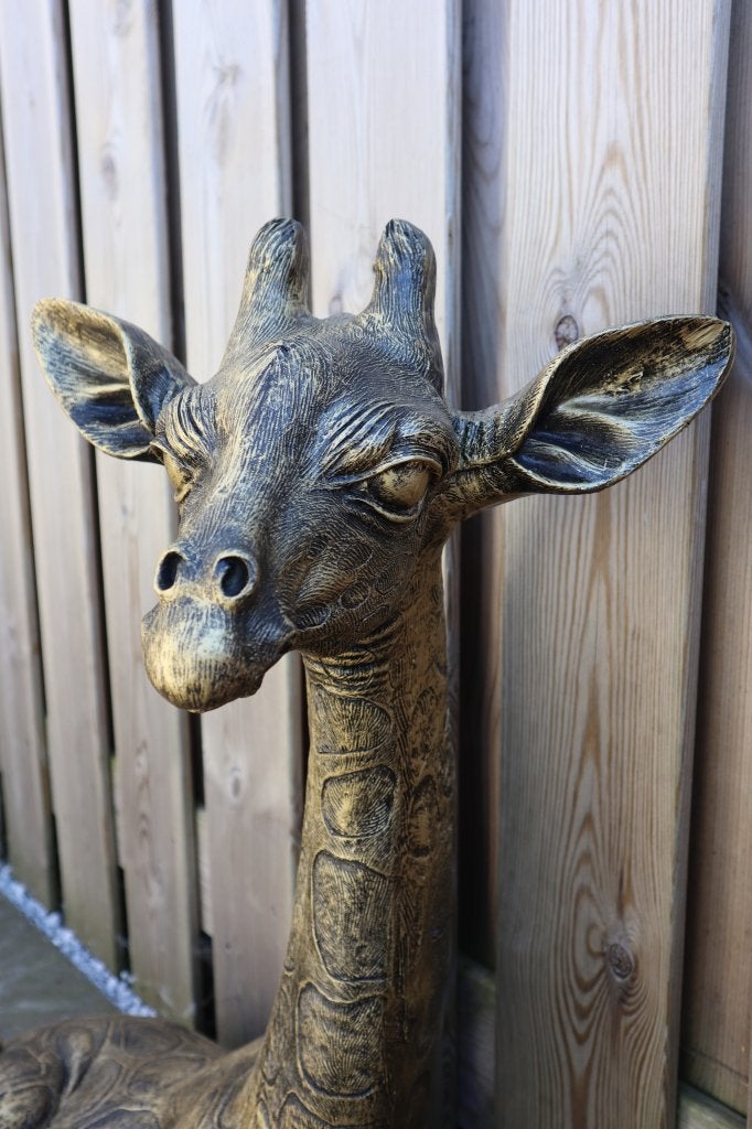 Liggend giraffe beeld goud 79 cm | Tuinbeeld & woondecoratie, Dierenbeeld, Kunststof, -, -
