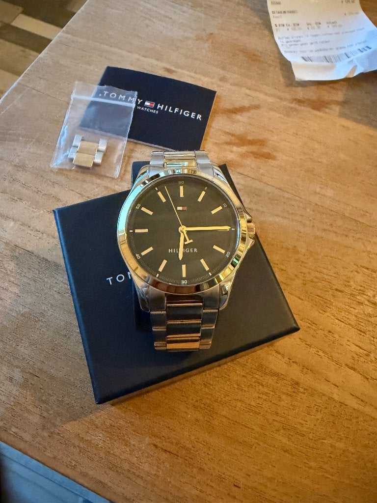 Tommy hilfiger bruce horloge, Overige merken, Staal, Gebruikt, Staal