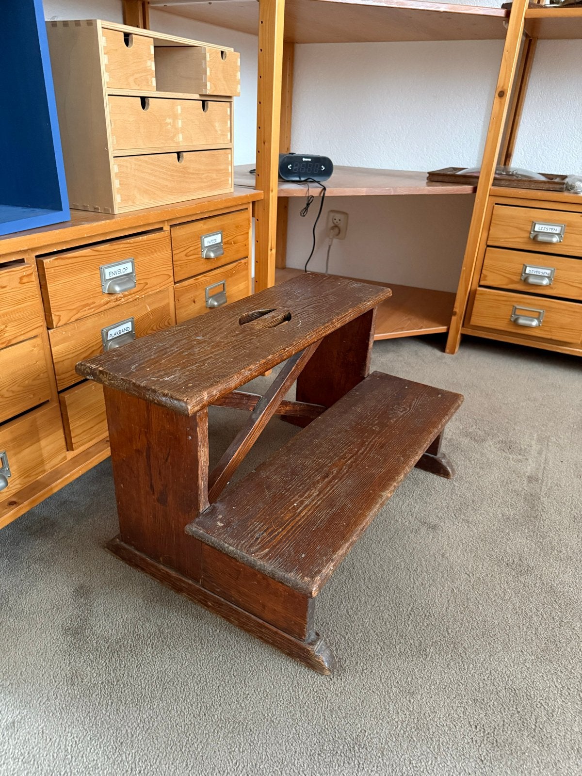 Robuust houten trapje - Vintage stijl, Ophalen, Gebruikt, Trap, Minder dan 2 meter