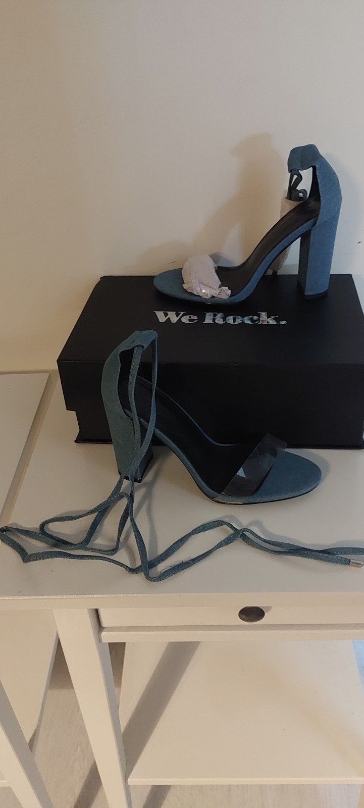 We Rock. Sandalen met hak - Maat 38, Blauw, We Rock., Nieuw, Sandalen of Muiltjes