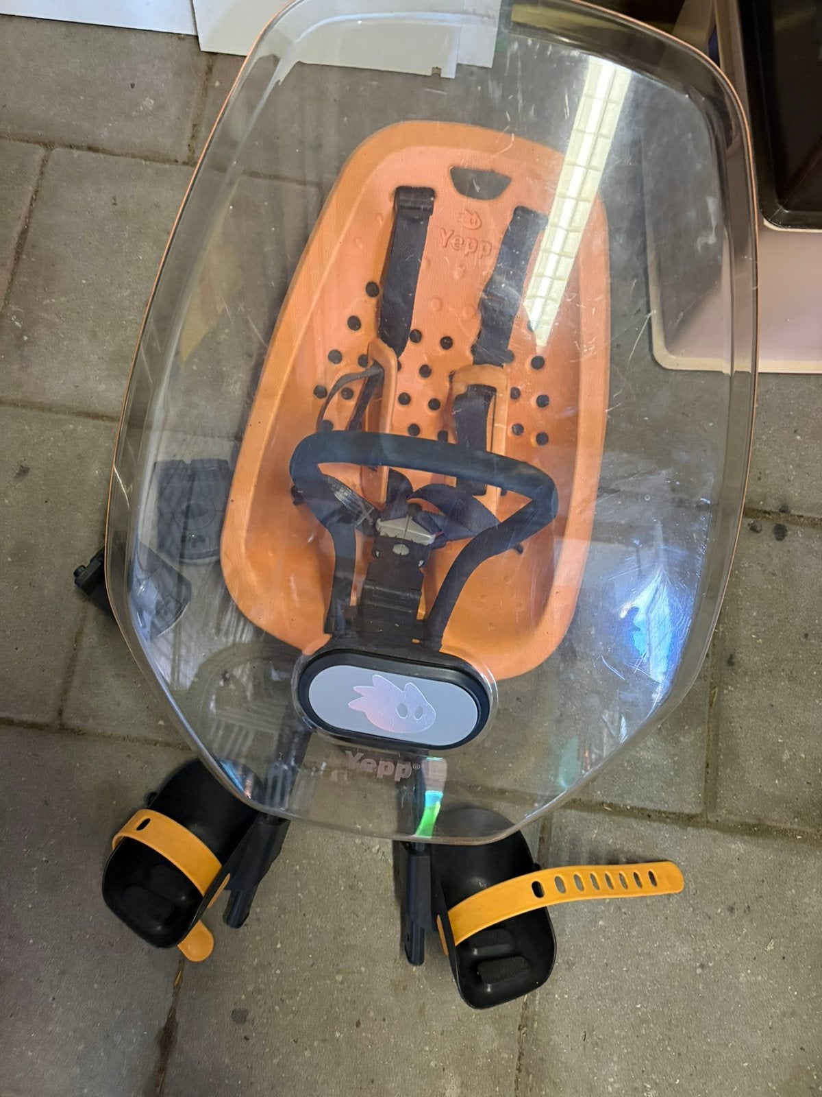 Yepp fietsstoeltje voorop oranje, Ophalen, 0 t/m 18 kg, Voorzitje, Gebruikt