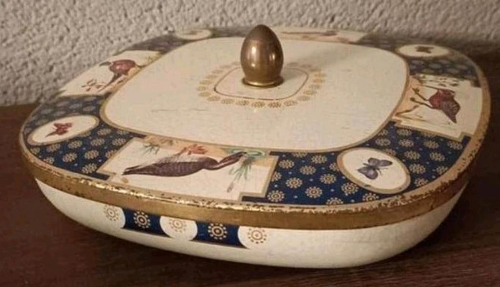 Vintage Cote d'Or blik met watervogels, Verzamelen, Blikken, Gebruikt, Overige, Overige merken, Ophalen of Verzenden
