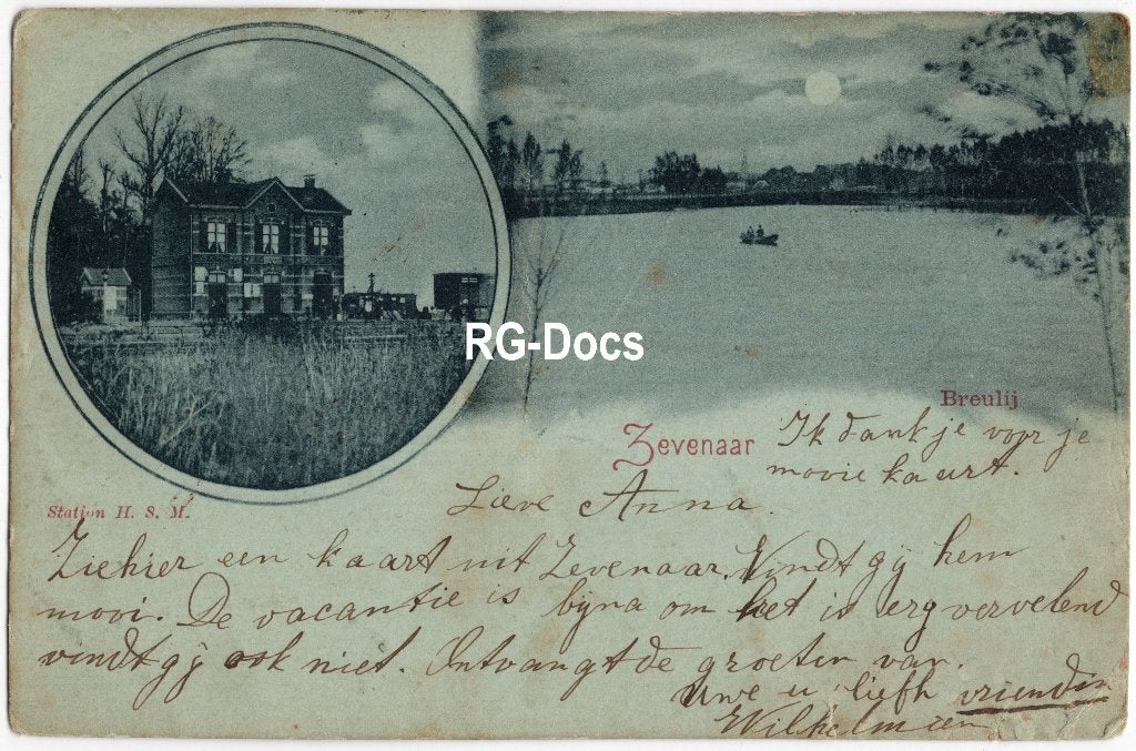 Ansichtkaart Briefkaart Trein Station HSM Zevenaar ca. 1905, Ophalen of Verzenden, Voor 1920, Gelopen, Gelderland