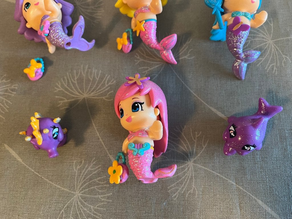 4 pinypon zeemeerminnen met 2 dieren leuk set, Ophalen of Verzenden, Zo goed als nieuw