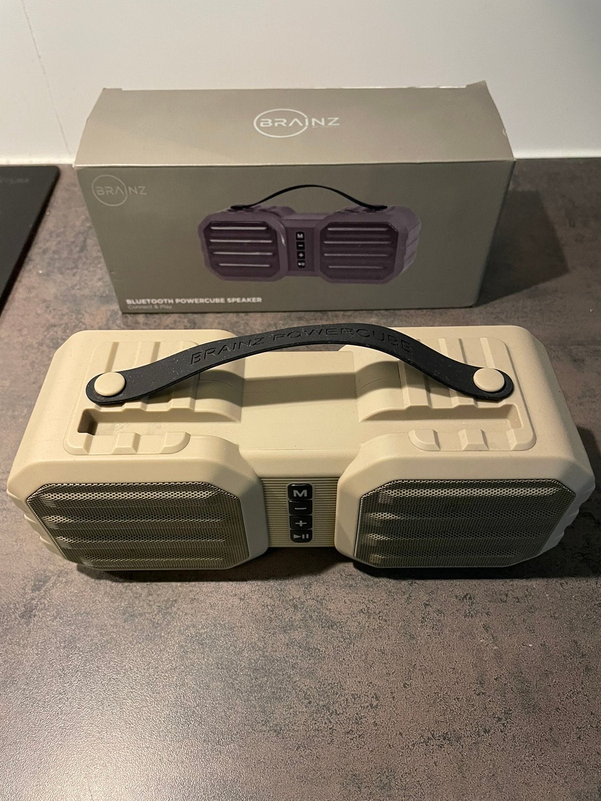 Brainz Powercube bluetooth speaker beige, Audio, Tv en Foto, Luidsprekers, Overige merken, Overige typen, Ophalen of Verzenden