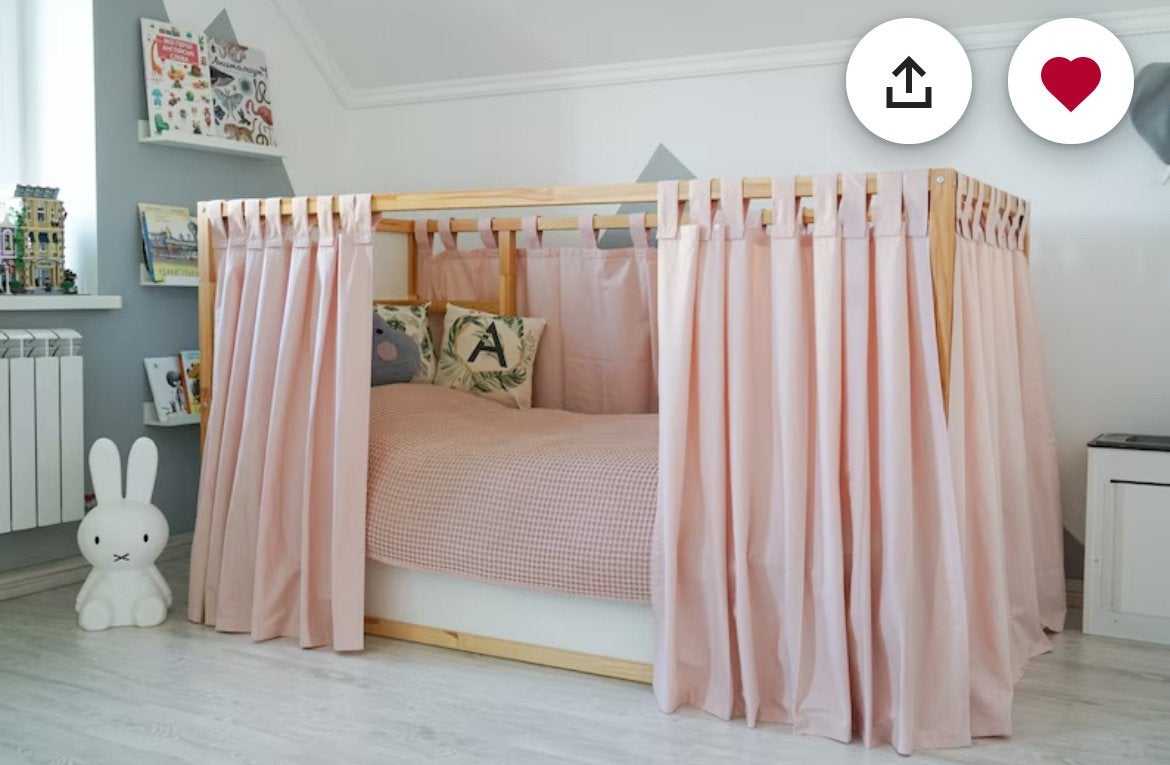 Gordijnen voor Ikea Kura kinderbed (roze), Ophalen of Verzenden, Zo goed als nieuw
