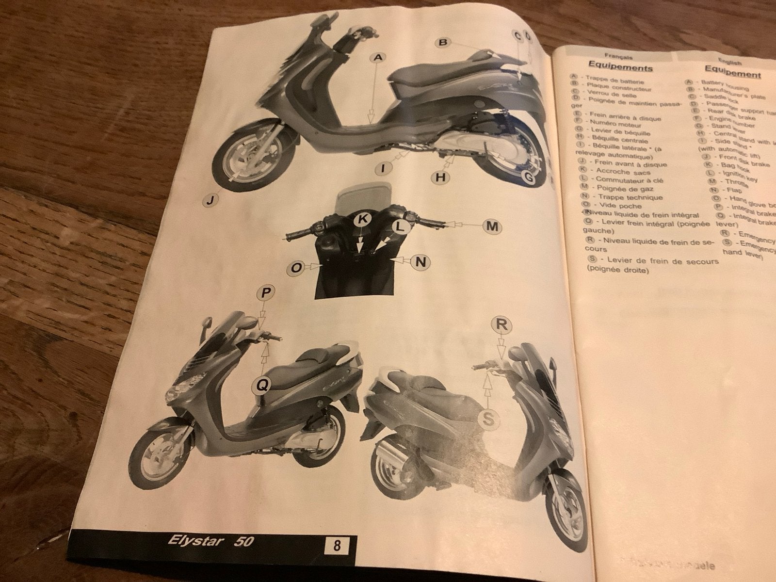 Handleiding Peugeot Elystar 50 Scooter. (26), Verzenden, Gebruikt