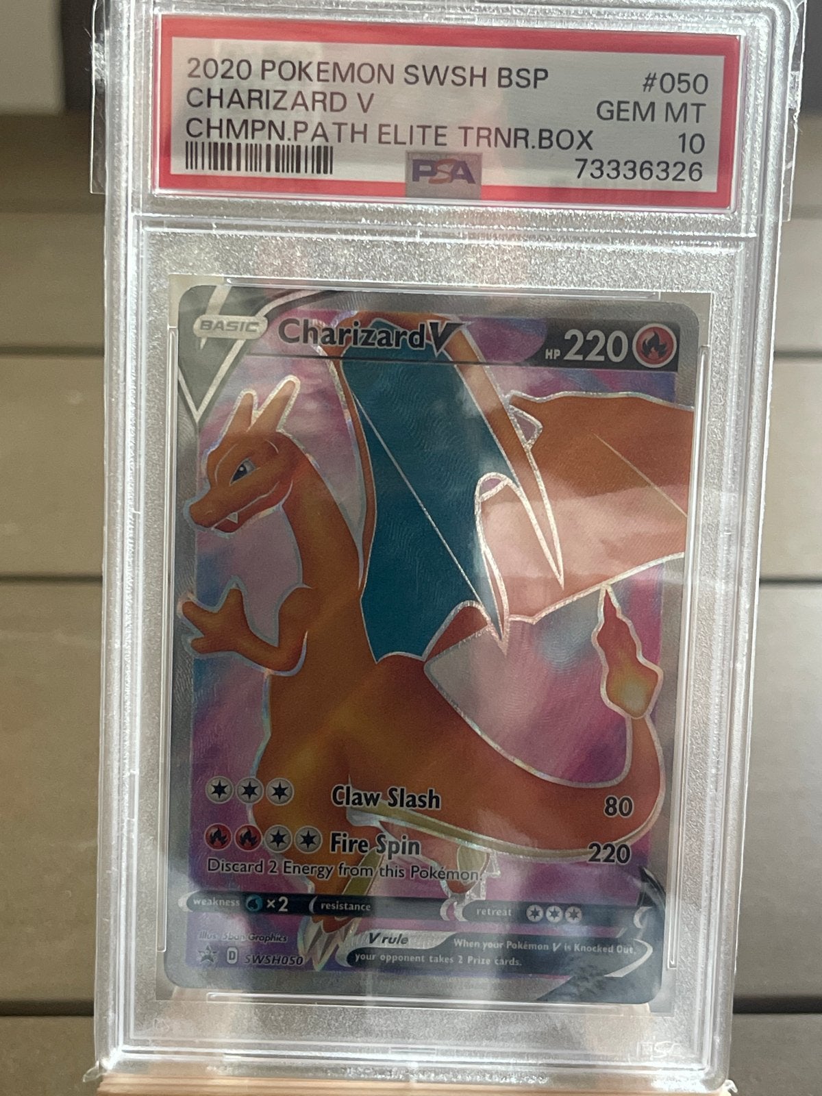 PSA 10 Charizard V SWSH050 Pokémon Kaart - Gem Mint, Hobby en Vrije tijd, Ophalen of Verzenden, Nieuw, Losse kaart