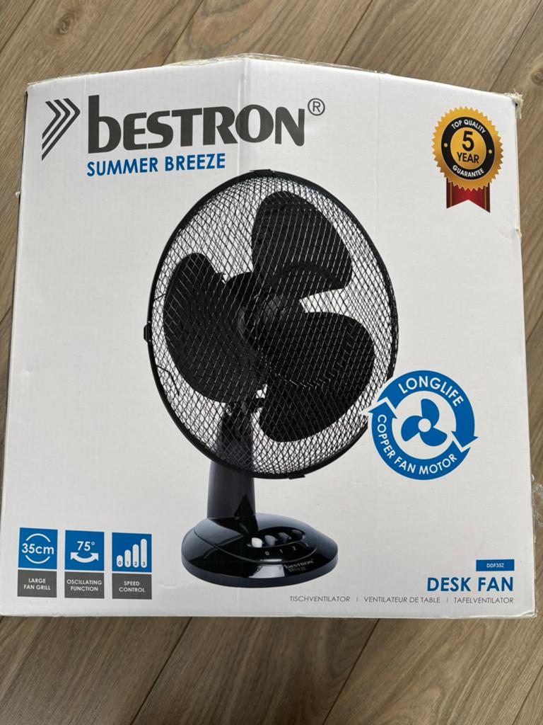 Bestron DDF35Z, Witgoed en Apparatuur, Ventilatoren, Nieuw, Tafelventilator, Ophalen