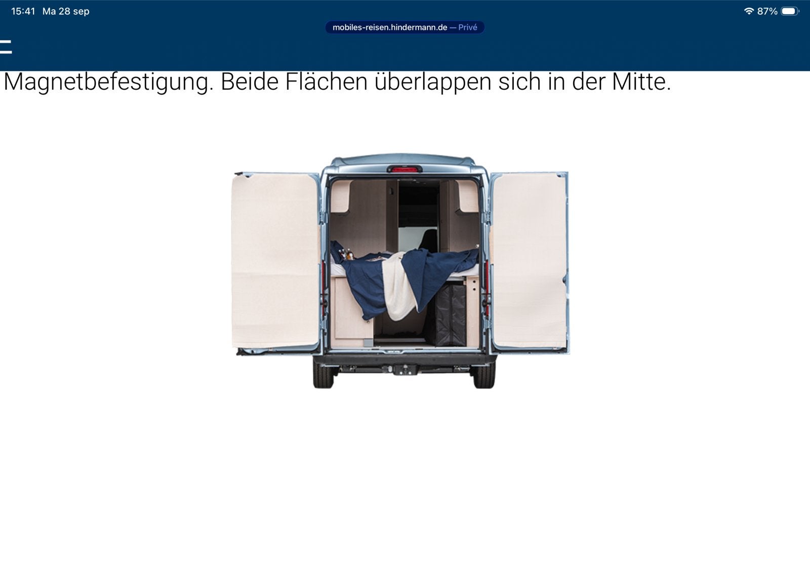 Hindermann isolatie voor Ducato achterdeuren, Caravans en Kamperen, Ophalen of Verzenden, Gebruikt