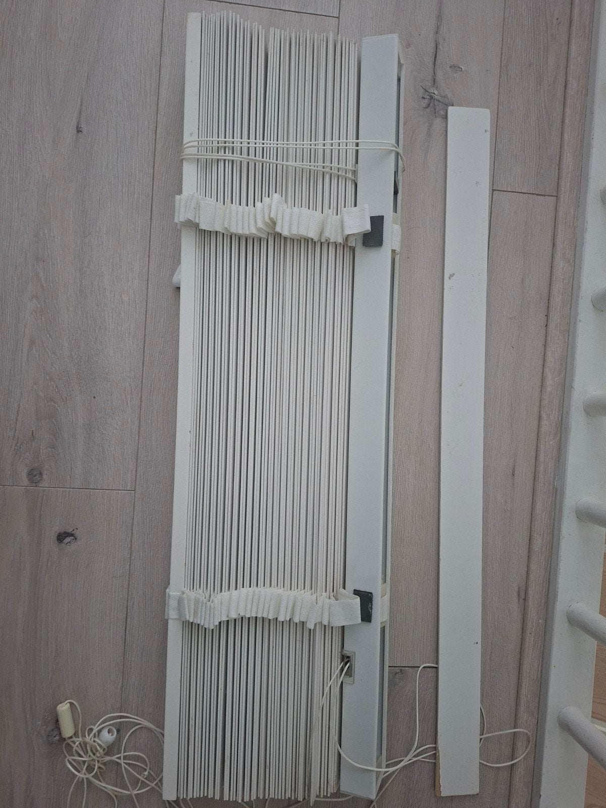 Witte houten Luxaflex 80 x 220 cm, Ophalen, Minder dan 100 cm, Klemhekje