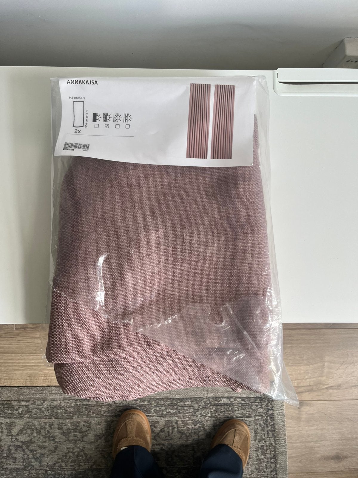 1x gordijn annakajsa + roede racka ikea, Huis en Inrichting, 100 tot 150 cm, Ophalen of Verzenden, Minder dan 100 cm, Overige kleuren