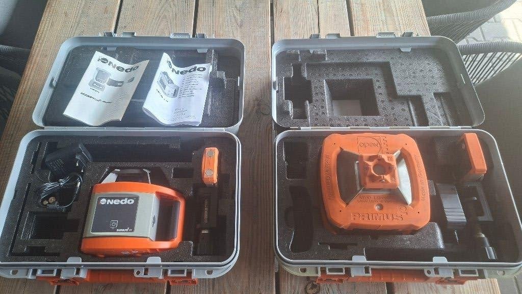2x Nedo Bouwlaser op accu. Sirius 1H + Primus 2, ,, Ophalen of Verzenden, Zo goed als nieuw, ,