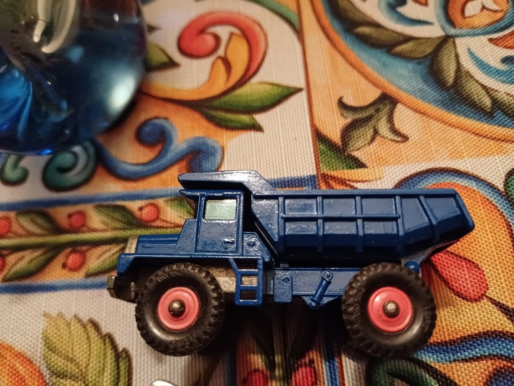 moko lesney  matchbox 28d mack dump truck . blauw, Ophalen of Verzenden, Zo goed als nieuw, Auto