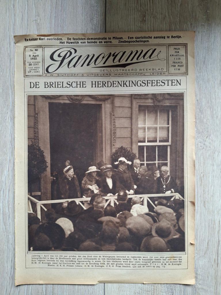 Den Briel  herdenkingsfeesten 1922, Ophalen of Verzenden