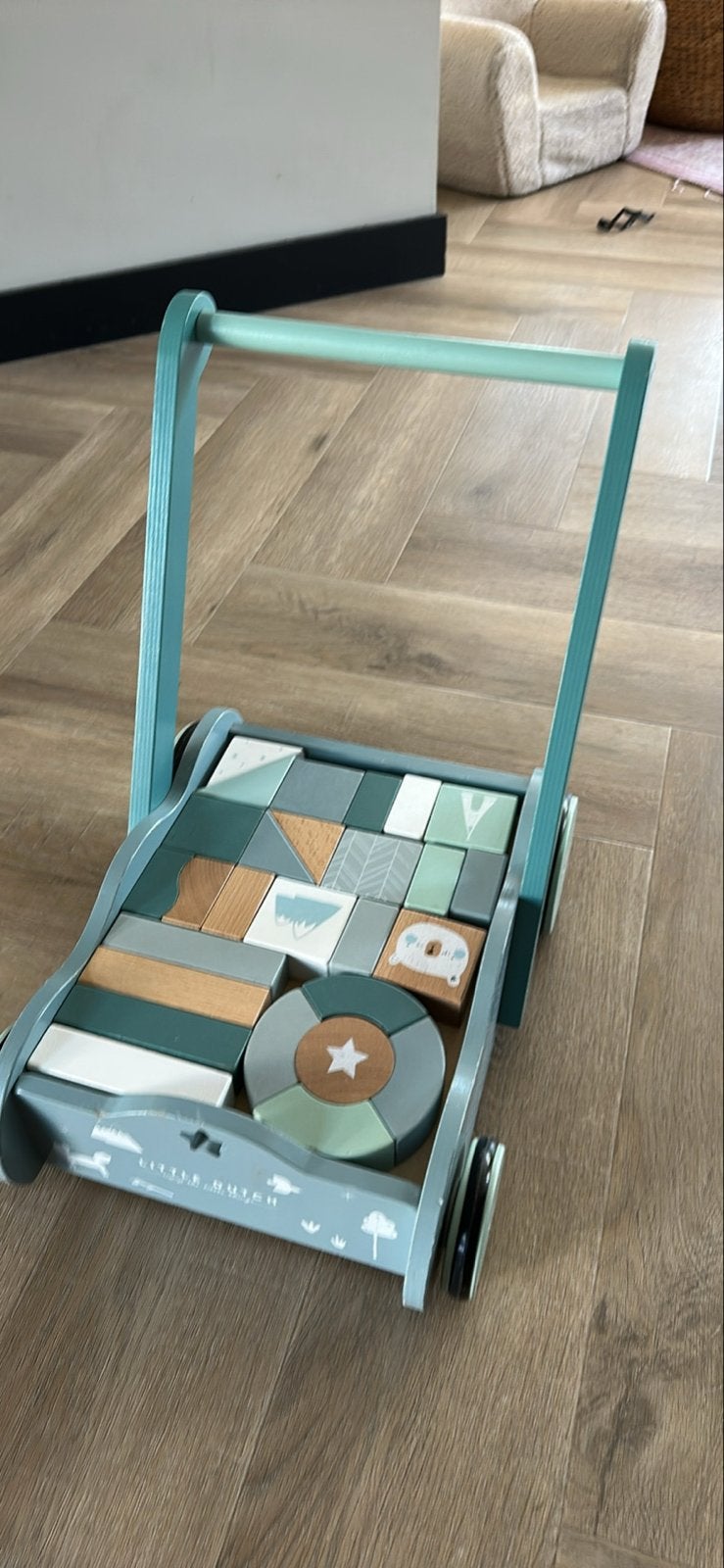 Little Dutch Houten Loopwagen met Blokken, Ophalen of Verzenden, Zo goed als nieuw, Overige merken