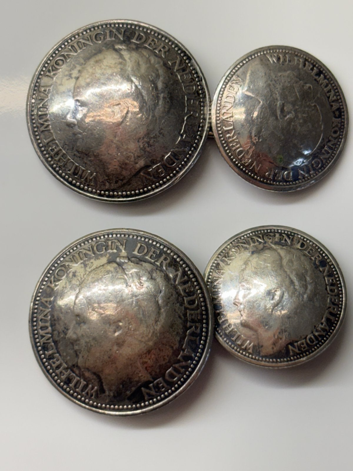 Zilveren Wilhelmina Manchetknopen van 2,5 Cent Munten, Sieraden, Tassen en Uiterlijk, Manchetknopen, Ophalen of Verzenden, Gebruikt
