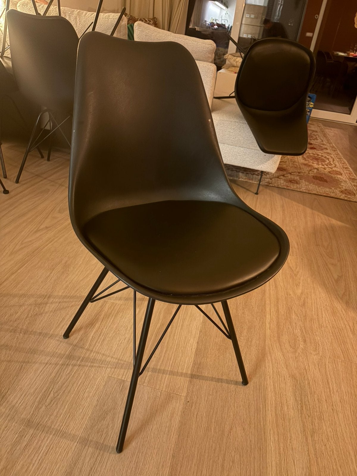 Eettafels stoel, Huis en Inrichting, Stoelen, Ophalen, Kunststof, Gebruikt, Zwart