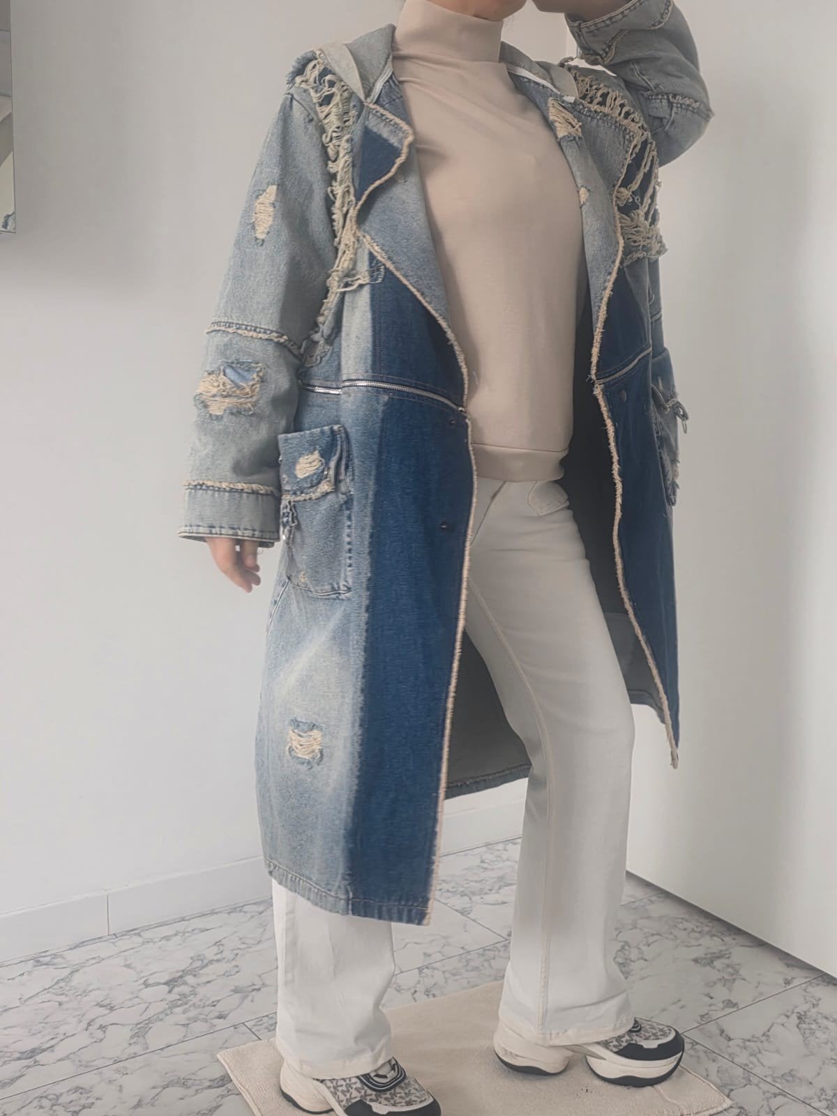 Dit speciaal ontworpen spijkerjack kan zowel kort als lang g, Kleding | Dames, Jasjes, Kostuums en Pakken, Maat 38/40 (M), Blauw