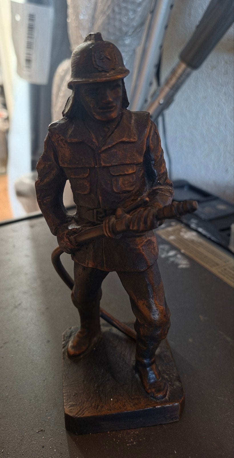 Vintage Brandweerman Beeldje - Bronskleurig, Ophalen of Verzenden, Zo goed als nieuw, Overige typen