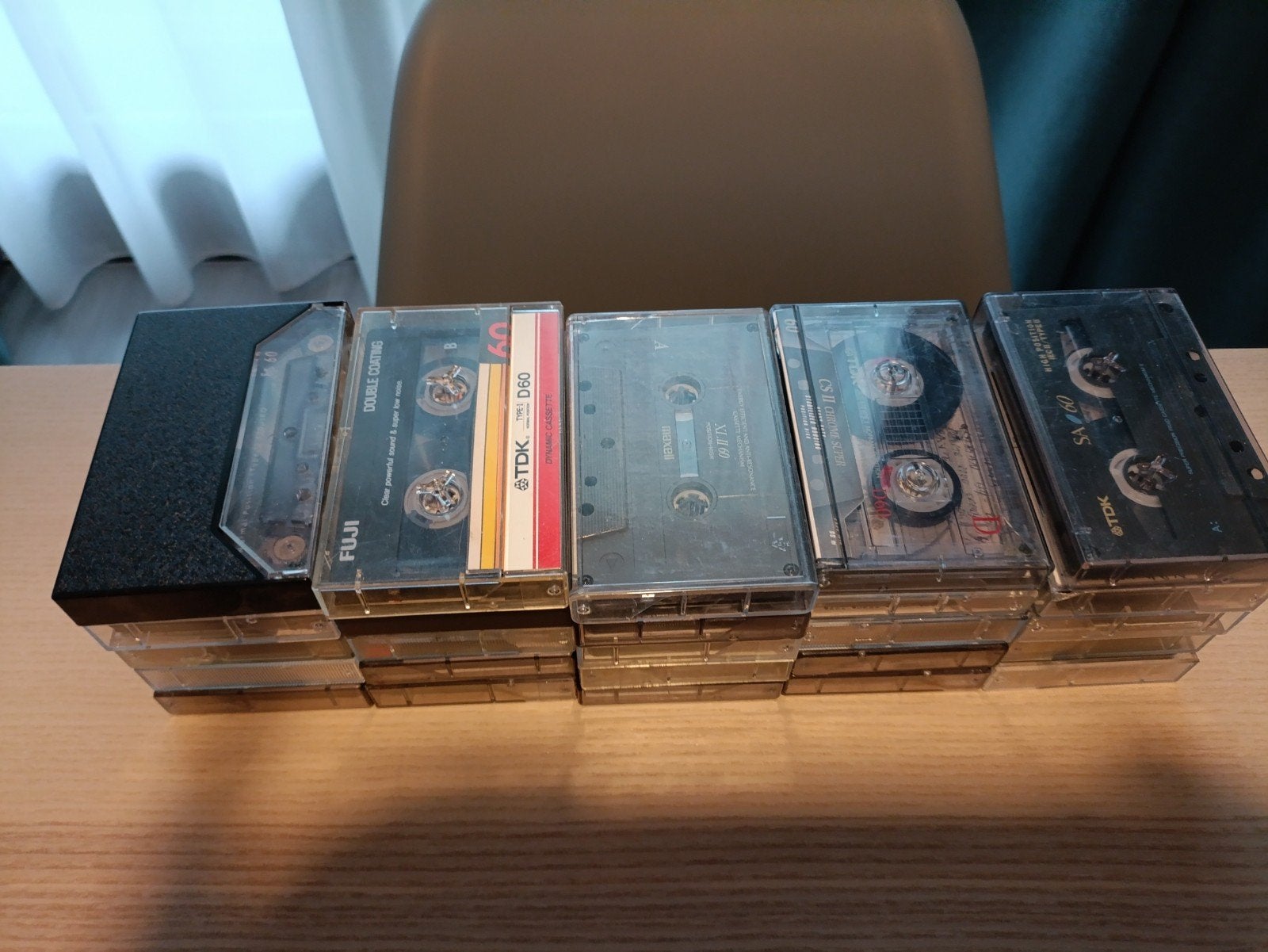 25 gebruikte cassettebandjes C-60, Cd's en Dvd's, Cassettebandjes, Gebruikt, 2 t/m 25 bandjes, Overige genres, Ophalen of Verzenden