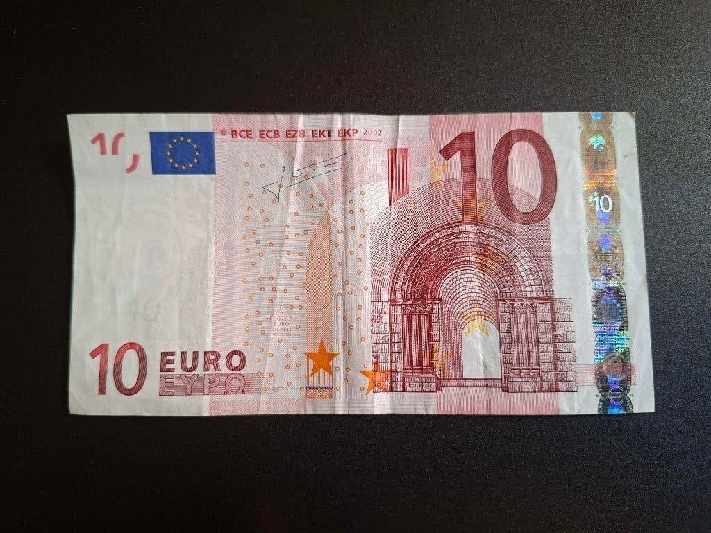2002 Oostenrijk 10 euro oude serie Trichet printcode F007, Postzegels en Munten, Bankbiljetten | Europa | Eurobiljetten, Verzenden