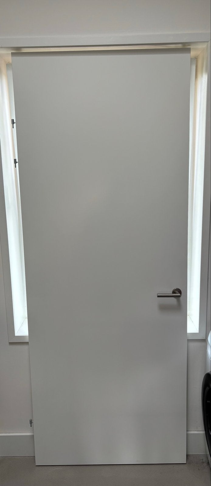 Witte opdek binnendeur met beslag en kozijn, nieuw, Ophalen, 80 tot 100 cm, 215 cm of meer, Binnendeur