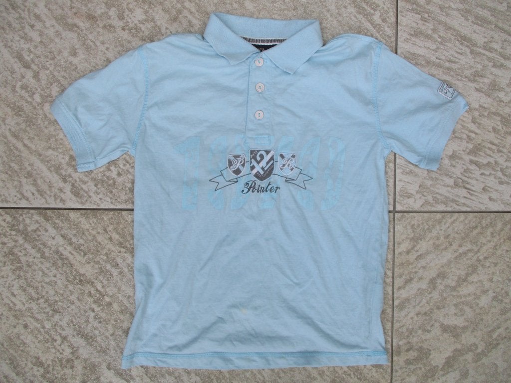 Pointer polo T-shirt blauw maat 128 shirt korte mouwen, Gebruikt, Ophalen of Verzenden, Pointer, Shirt of Longsleeve