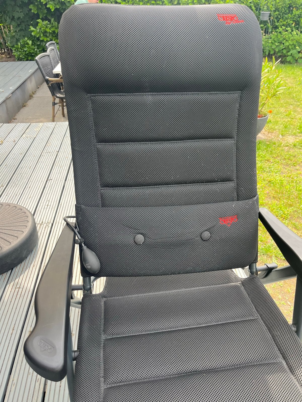 Crespo air deluxe campingstoel met voetenbank, Ophalen of Verzenden, Zo goed als nieuw, Overige materialen, Inklapbaar