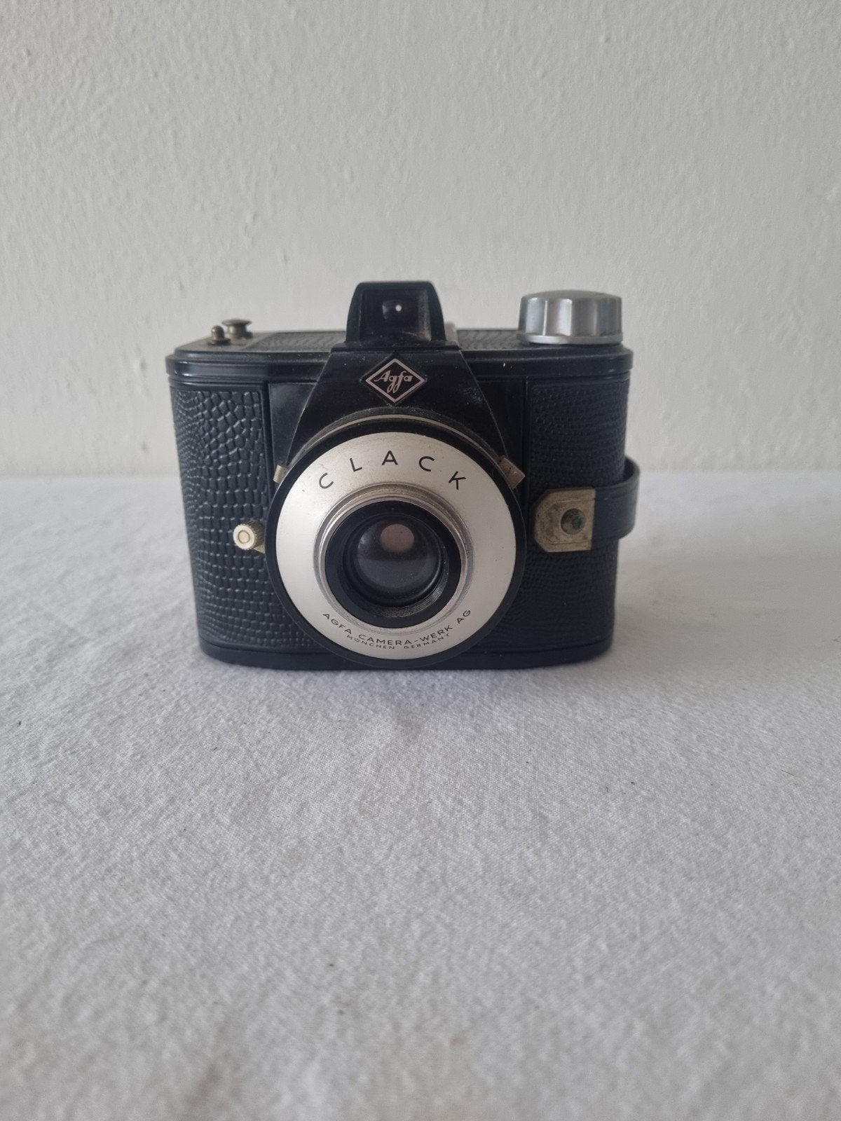 Vintage Agfa Clack camera met flitser en lederen tas, Ophalen of Verzenden