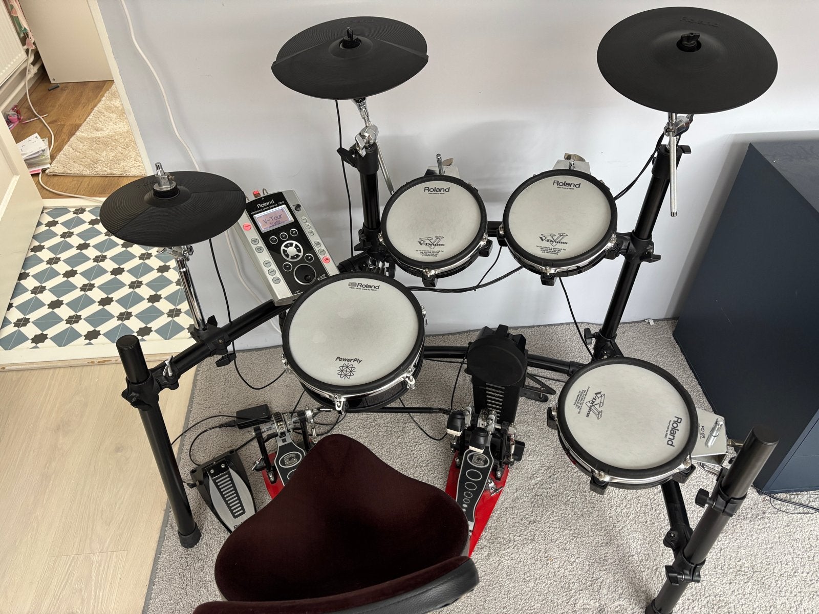 Roland TD-9 V-Drums Elektronisch Drumstel met Gibraltar Kruk, Ophalen, Gebruikt, Roland, Elektronisch