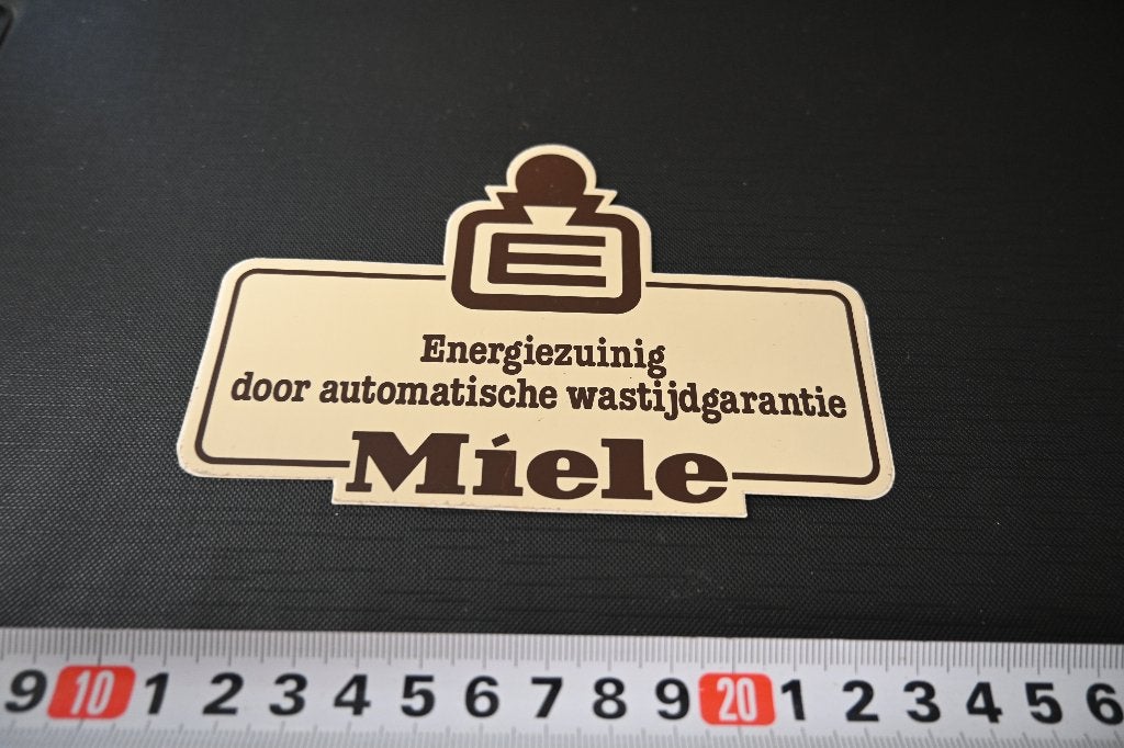 sticker MIELE energiezuinig automatische wastijdgarantie, Ophalen of Verzenden, Zo goed als nieuw