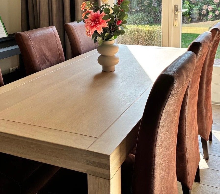 Massief eiken tafel 190x90x79, Ophalen, Gebruikt, Eikenhout, 50 tot 100 cm