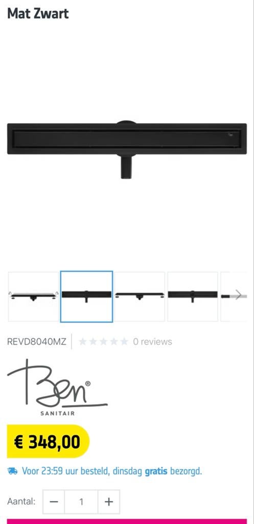 Nieuwe Mat Zwarte Douche Drain - Modern en Stijlvol, Doe-het-zelf en Verbouw, Sanitair, Ophalen of Verzenden, Nieuw, Douche