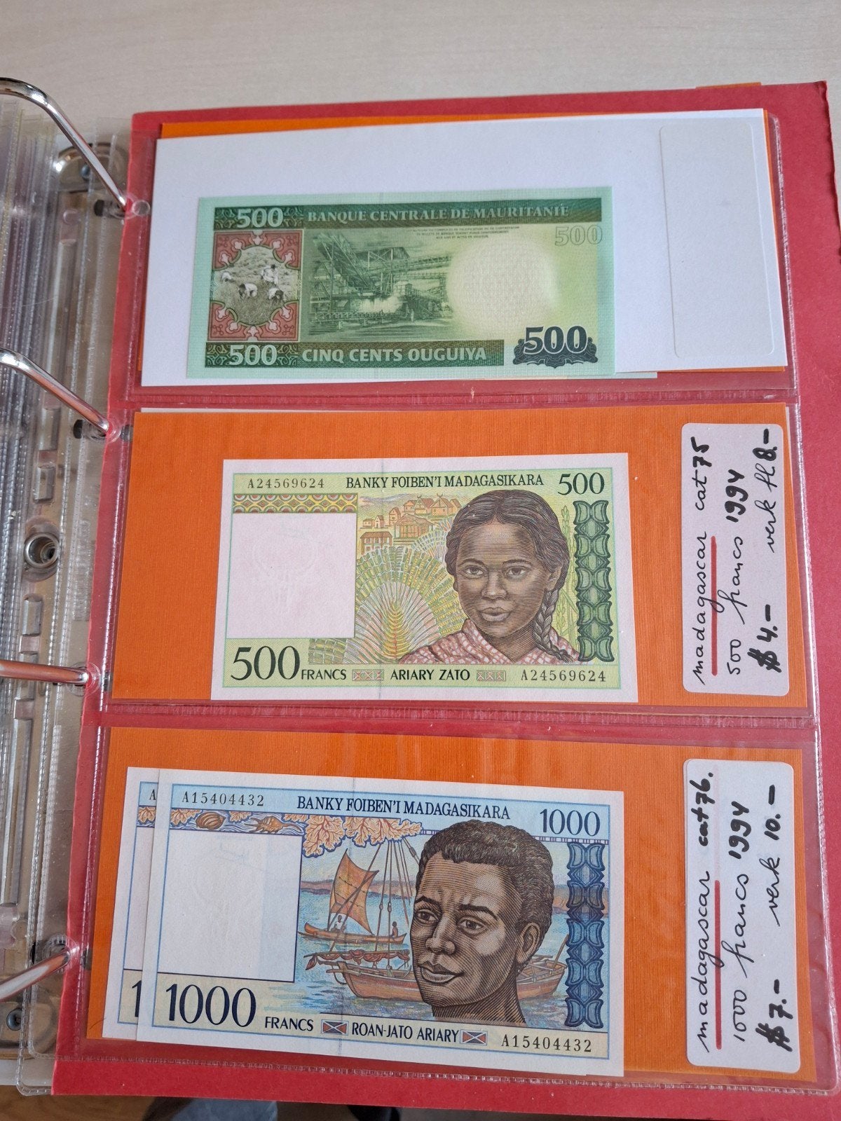5 biljetten uit Madagaskar, Ophalen of Verzenden, Setje