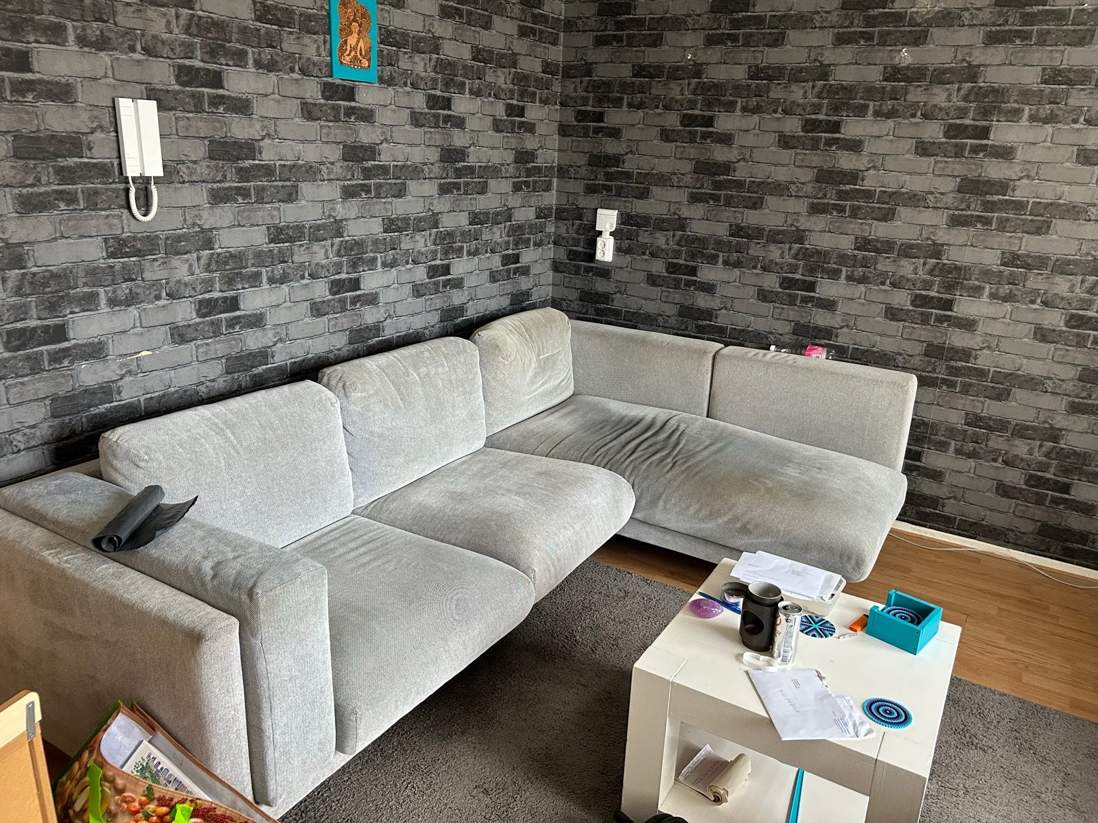 Comfortabele hoekbank, Huis en Inrichting, Ophalen, 250 tot 300 cm, Gebruikt, 100 tot 125 cm