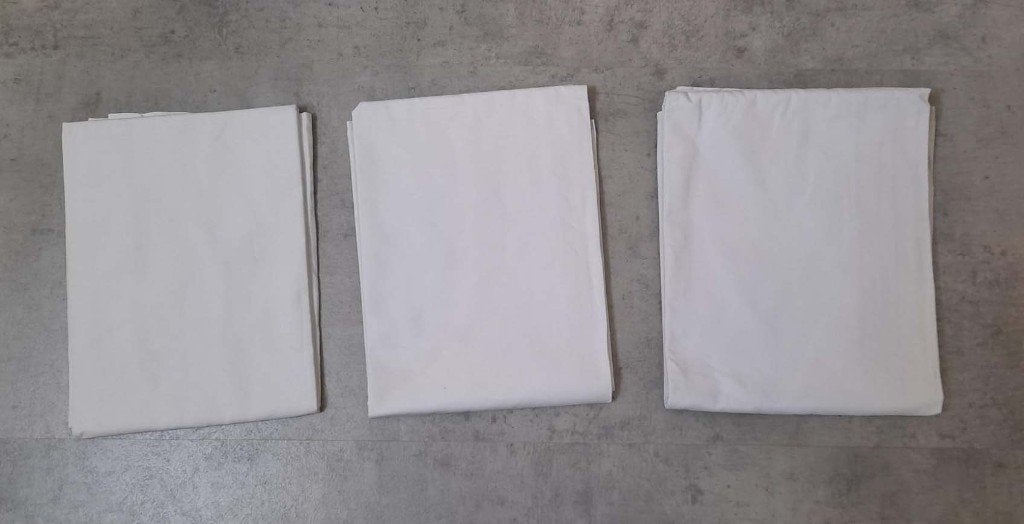 3 witte LAKENS voor babybed, juniorbed of creatief doel, Huis en Inrichting, Slaapkamer | Beddengoed, Overige maten, Wit, Overige typen