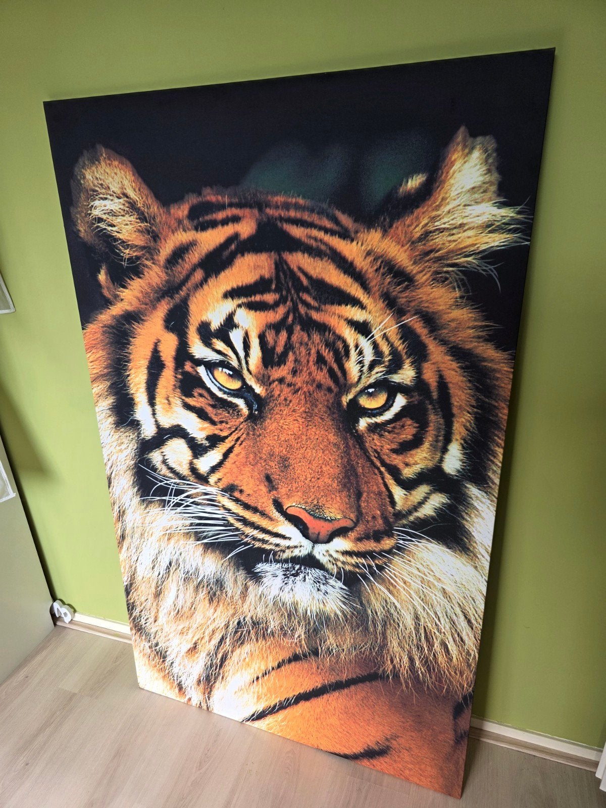 Indrukwekkend Tijger Schilderij - 85x140 cm, 125 cm of meer, Ophalen of Verzenden, Zo goed als nieuw, Schilderij