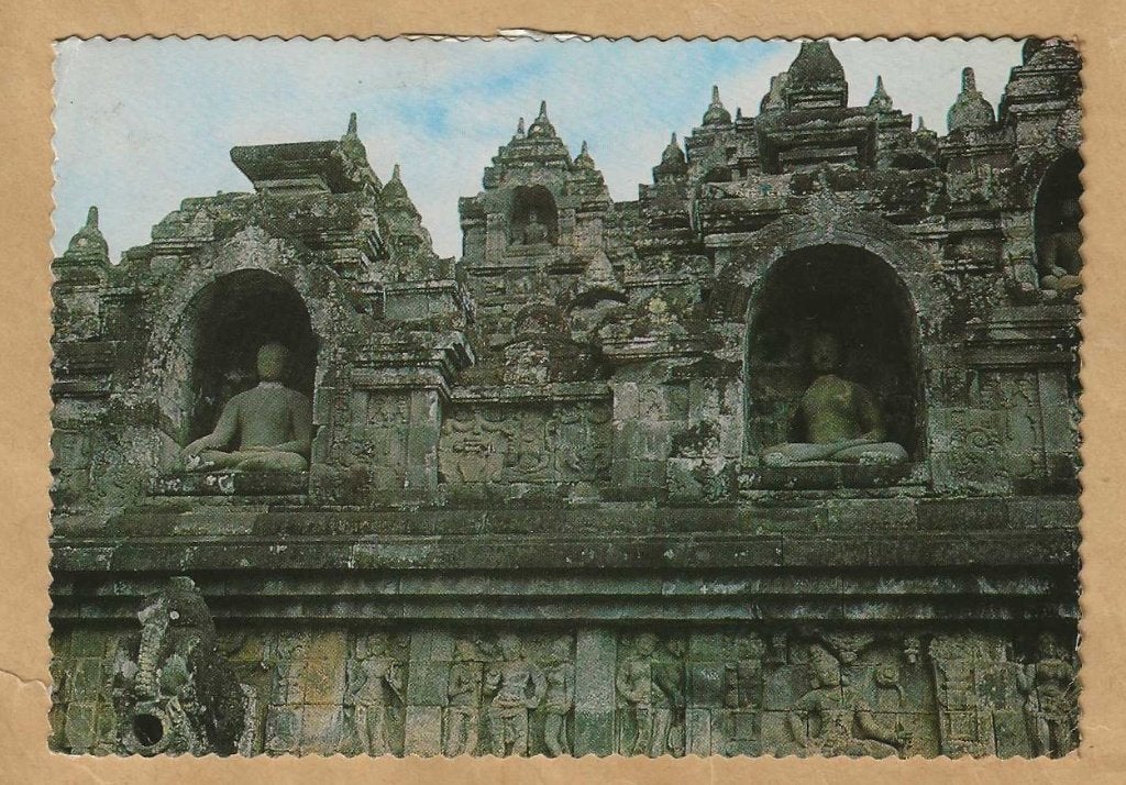 Oude ansichtkaart Borobudur, Indonesië (Gelopen), Ophalen of Verzenden, 1960 tot 1980, Gelopen, Buiten Europa
