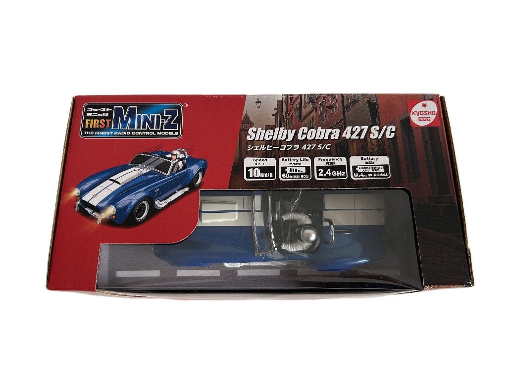 Kyosho First Mini-Z 1:28 Shelby Cobra 427 S/C 1960 Blue, Hobby en Vrije tijd, Ophalen of Verzenden, Nieuw, Overige schalen, Auto onroad