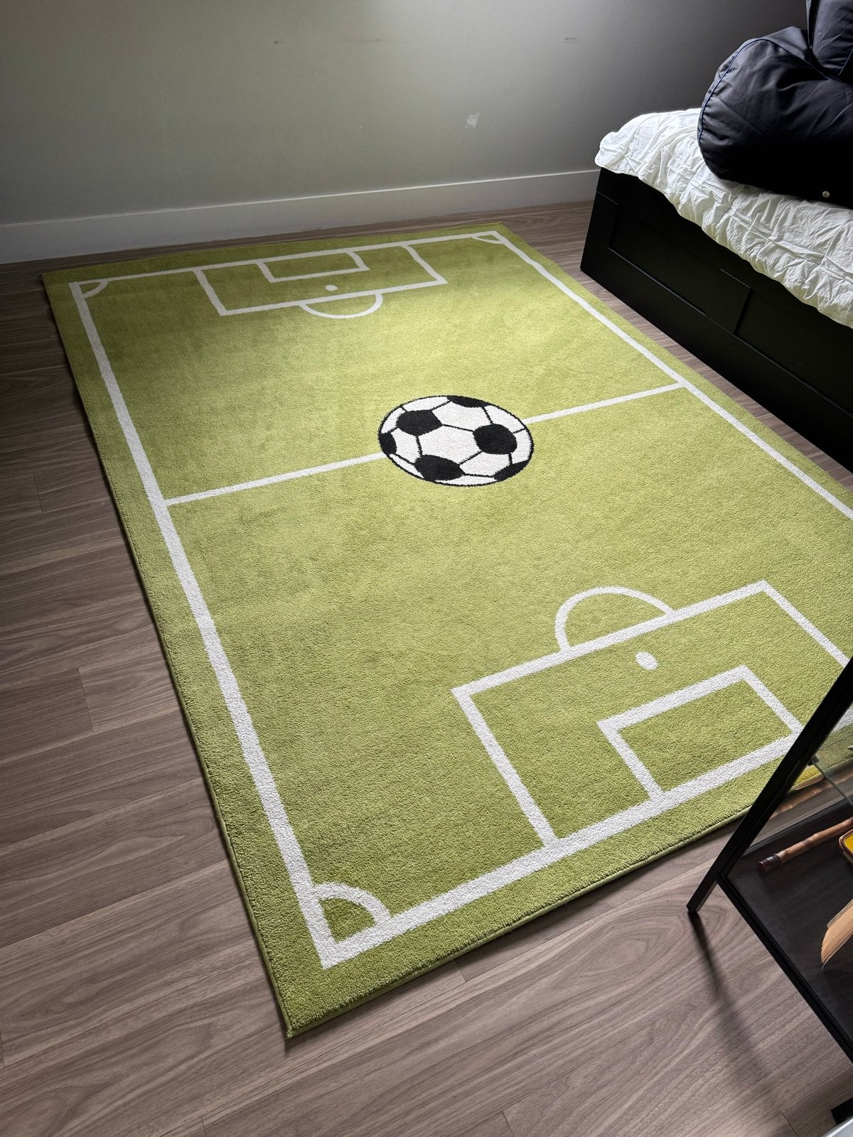 Voetbalveld kleed voor kinderkamer - Paco Home 200x280, Ophalen, Zo goed als nieuw, 200 cm of meer, Rechthoekig