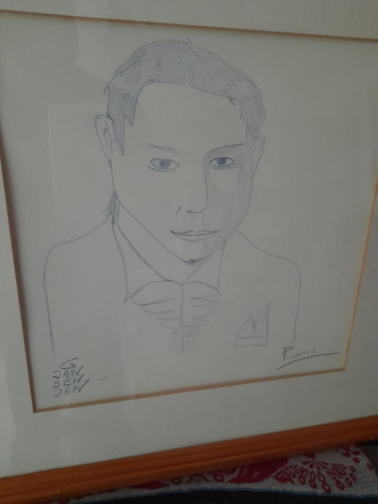 Geert Jan Jansen Tekening Picasso, Antiek en Kunst, Kunst | Tekeningen en Foto's, Ophalen of Verzenden